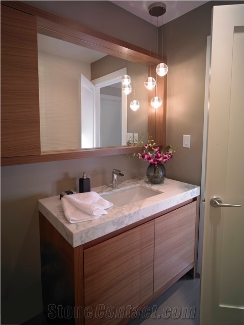 Bianco Statuario Vena Fine Marble Bathroom Top