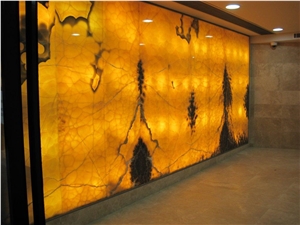 Glass Backed Onyx Walling Panel