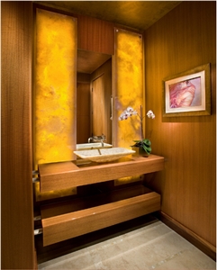 Glass Backed Onyx Walling Panel