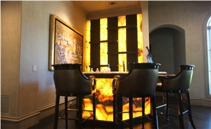 Glass Backed Onyx Walling Panel