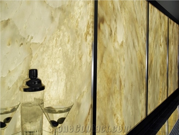 Glass Backed Onyx Walling Panel
