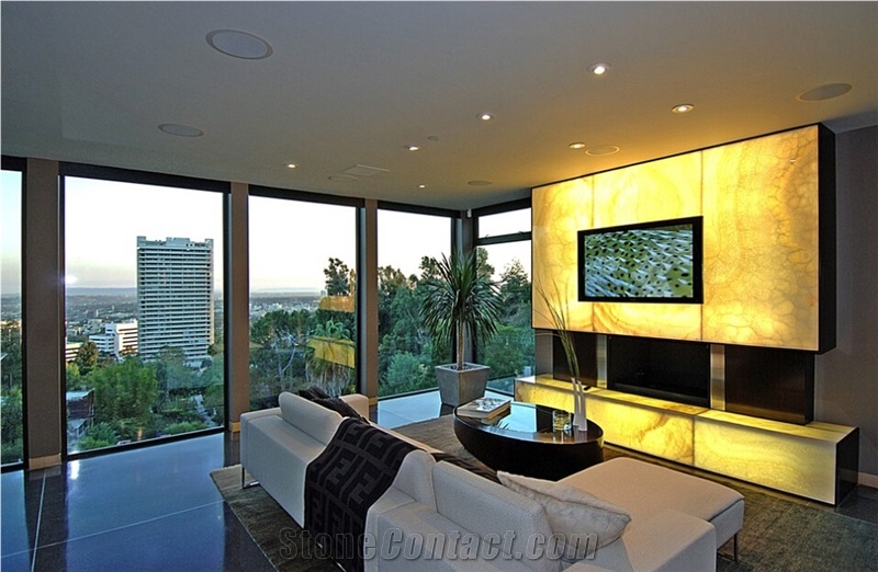 Glass Backed Onyx Walling Panel