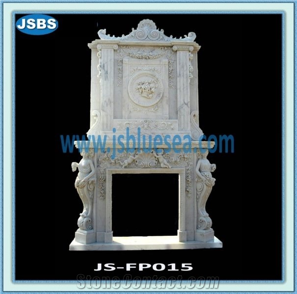 2 Sided Fireplace, Natural Marble Fireplaces