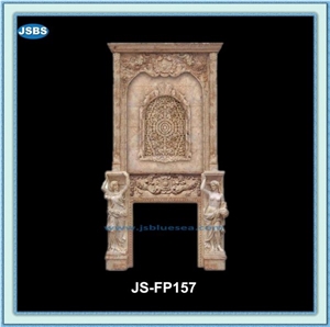 2 Sided Fireplace, Natural Marble Fireplaces