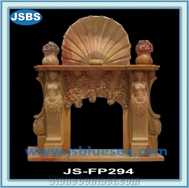 2 Sided Fireplace, Natural Marble Fireplaces
