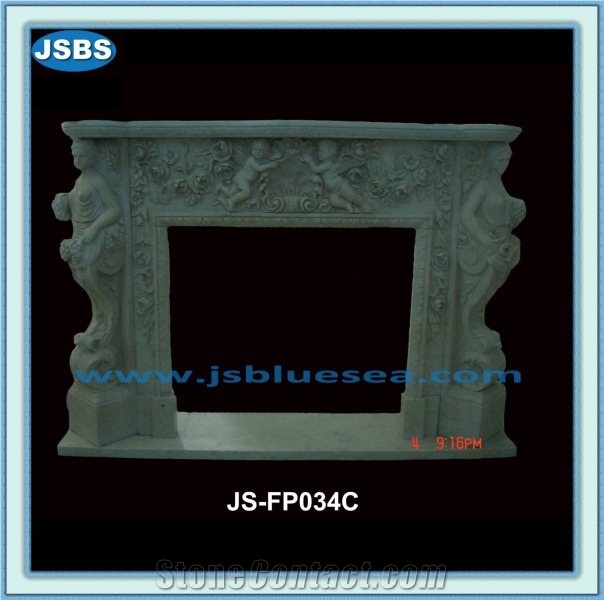 Antique Fireplace Frame, Natural Marble Fireplaces
