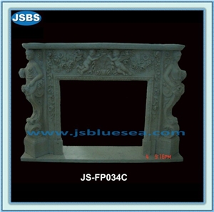 Antique Fireplace Frame, Natural Marble Fireplaces