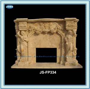 Arch Marble Fireplace Mantel, Natural White Marble Fireplace Mantel