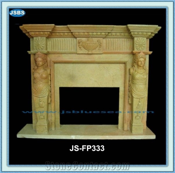 Arch Marble Fireplace Mantel, Natural White Marble Fireplace Mantel