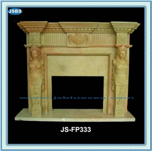 Arch Marble Fireplace Mantel, Natural White Marble Fireplace Mantel