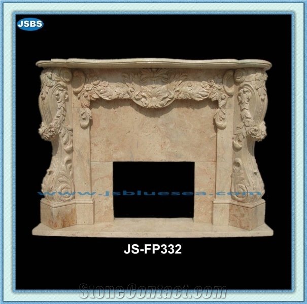Arch Marble Fireplace Mantel, Natural White Marble Fireplace Mantel