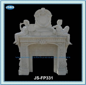 Arch Marble Fireplace Mantel, Natural White Marble Fireplace Mantel