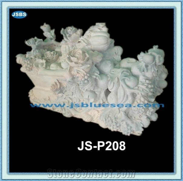 Beautiful Stone Flowerpot, Natural Marble Pots