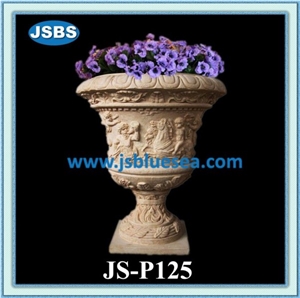 Beautiful Stone Flowerpot, Natural Marble Pots