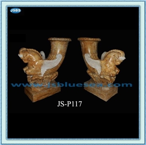 Beautiful Stone Flowerpot, Natural Marble Pots