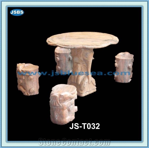 Garden Stone Bench and Chairs