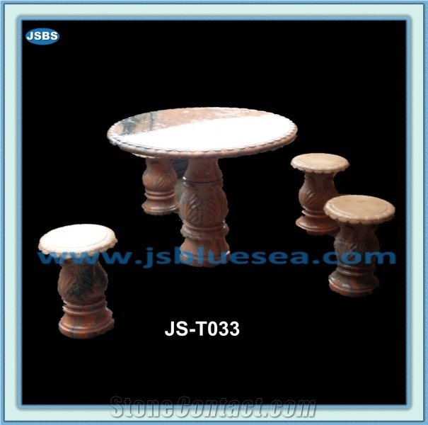 Garden Stone Bench and Chairs