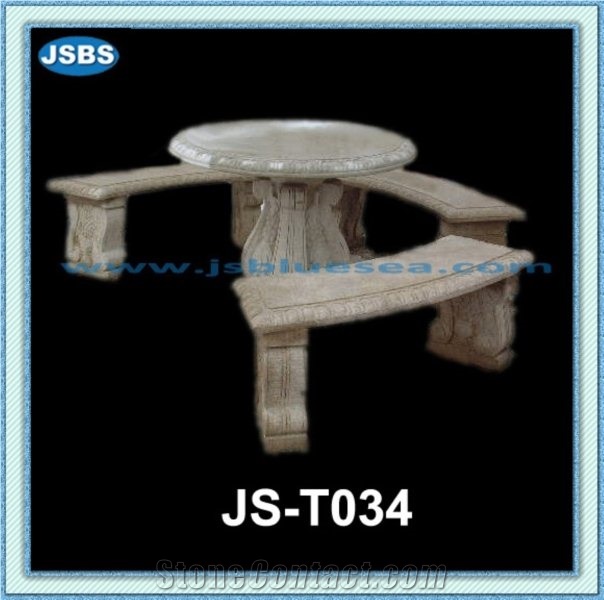 Garden Stone Bench and Chairs