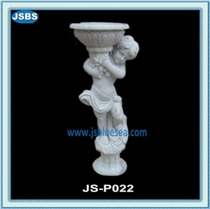 Natural White Marble Flower Pots