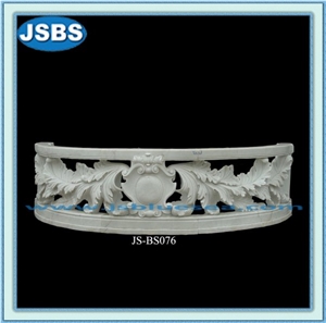Outdoor Balcony Balustrade, Natural White Marble Balustrade & Railings