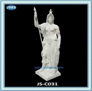 Roman Soldier Statue, Natural Marble Statues