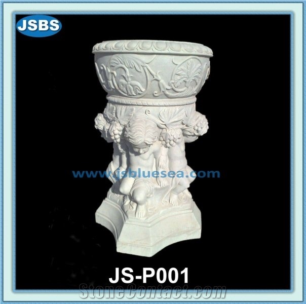 Stone Flower Pot, Natural Marble Flower Pots