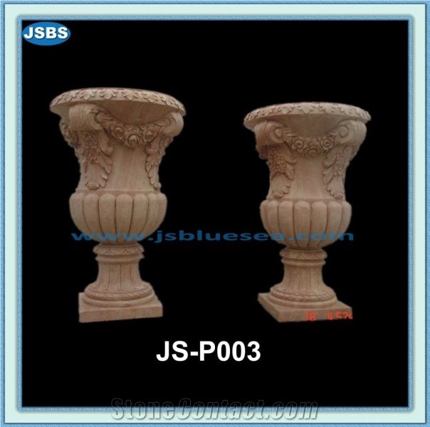 Stone Flower Pot, Natural Marble Flower Pots