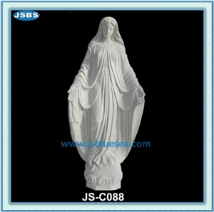 Virgin Mary Statues, Natural White Marble Statues