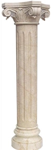 Decorative Marble Column, Beige Marble Columns