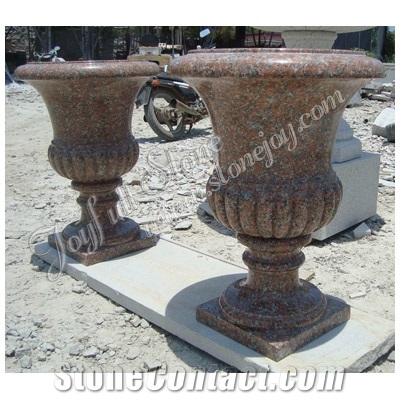 Red Granite Flower Pot