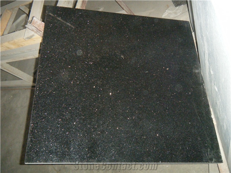 Black Star Galaxy Granite Polished Slab, Indian Black Granite Tiles Panel Floor Covering Pattern,Airport Interior Walling Tile