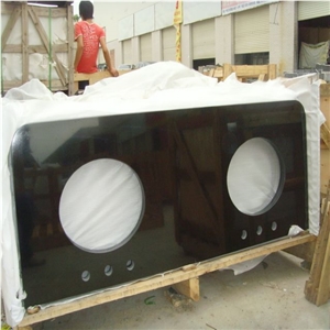 China Mongolian Black Basalt High Polished Hotel Bath Tops,Vanity Top,China Nero Basalto Andesite Stone Bathroom Countertops