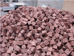 China Red G666 Shouning Granite Cube Stone,Small Cubes Machine Cut Cobble Stone Paver for Garden Stepping Walkway Floor Covering
