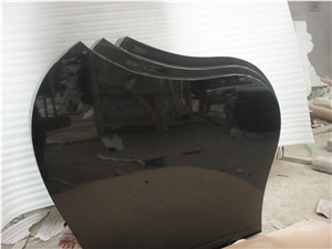 Shanxi Black Granite Tombstone Western Ttyle,China Absolute Pure Black Granite Monuments,Gravestone,Headstone