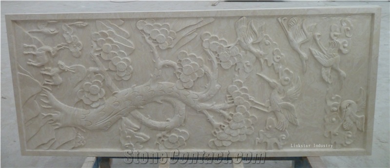 3d Natural Stone Types Of Wall Paneling, Beige Marble Wall Panels
