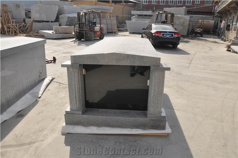 Factory Direct Grey Granite Mausoleum for Sale, G603,G633 Grey Granite Mausoleum & Columbarium