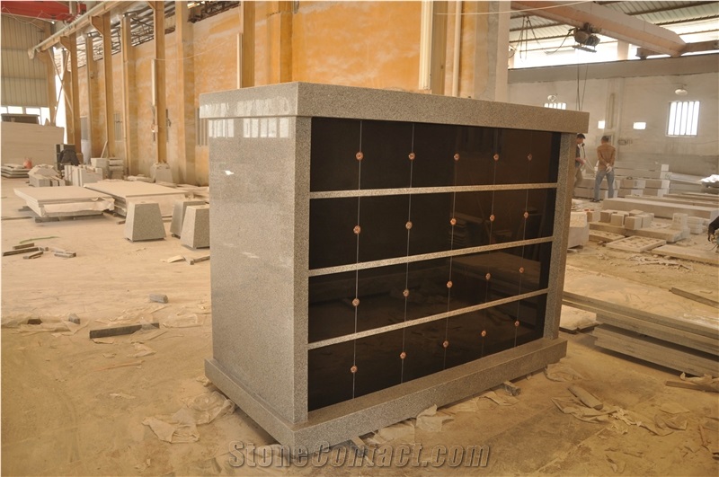 Grey Granite Columbarium with Shanxi Black Door