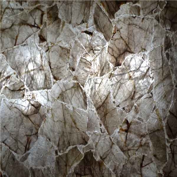 Moss Quartz Gem Stone Slab