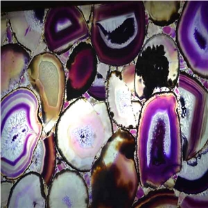Purple Agate Gem Stone Slab