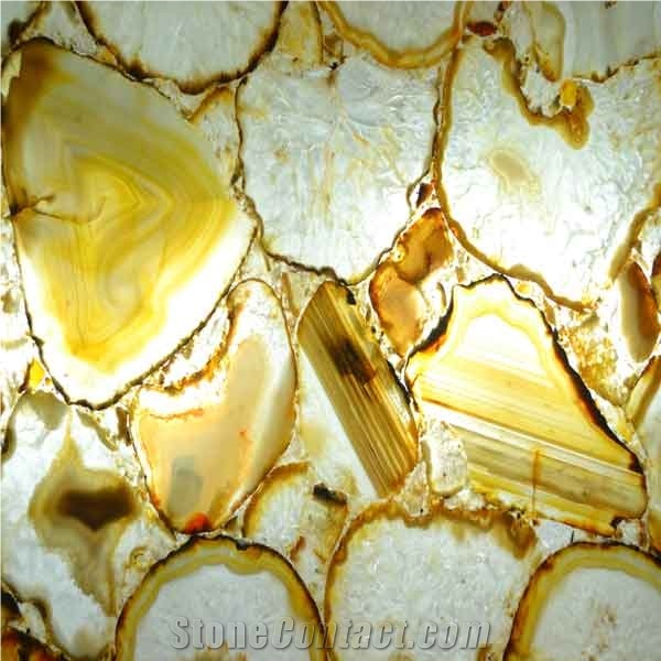 Yellow Agate Gem Stone Slab