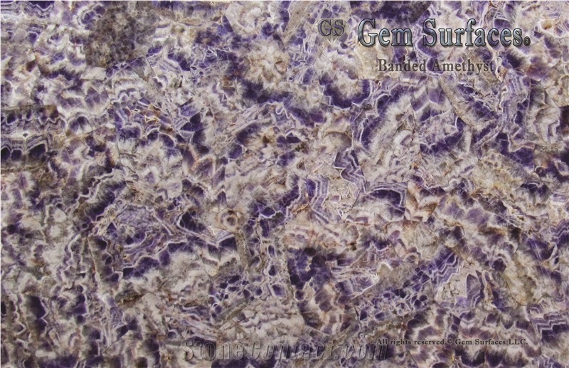 Amethyst - Banded Gemstone Slab & Tiles