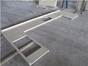 Sparkle White Quartz Polished Countertop, White Quartz Countertops