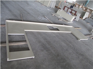 Sparkle White Quartz Polished Countertop, White Quartz Countertops