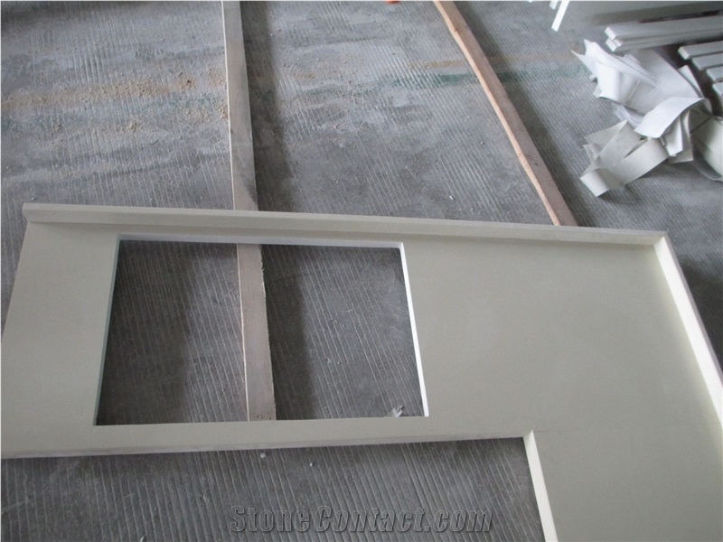 Sparkle White Quartz Polished Countertop, White Quartz Countertops