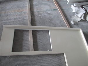 Sparkle White Quartz Polished Countertop, White Quartz Countertops