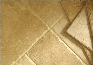 Rustic Travertine Pattern Slabs & Tiles, Turkey Yellow Travertine