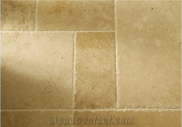 Rustic Travertine Pattern Slabs & Tiles, Turkey Yellow Travertine