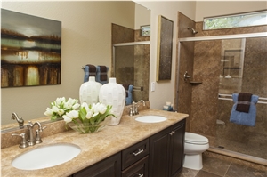 Noce Travertine Bathroom Design