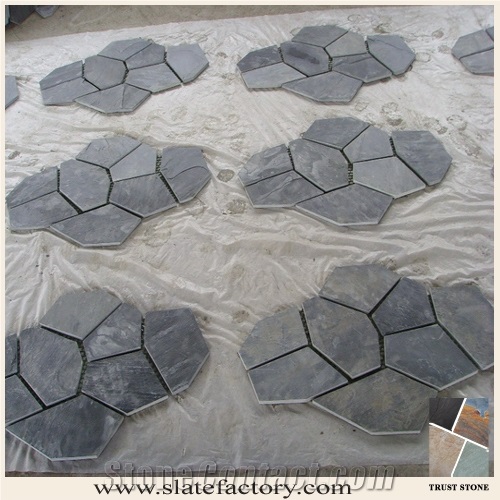 Black Slate Flagstone, Random Crazy Flagstone, Slate Crazy Paving, Slate Flagstone Paver