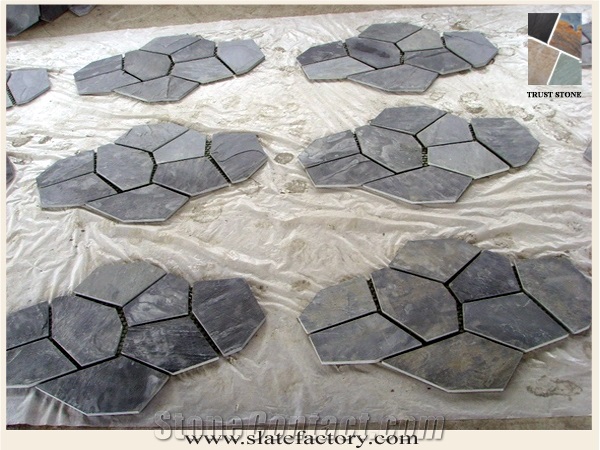 Slate Flagstone, Random Crazy Flagstone, Slate Crazy Paving, Black Slate Flagstone Paver